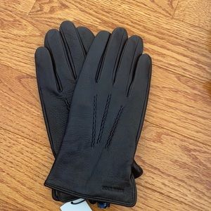 Cole Haan deerskin black leather gloves